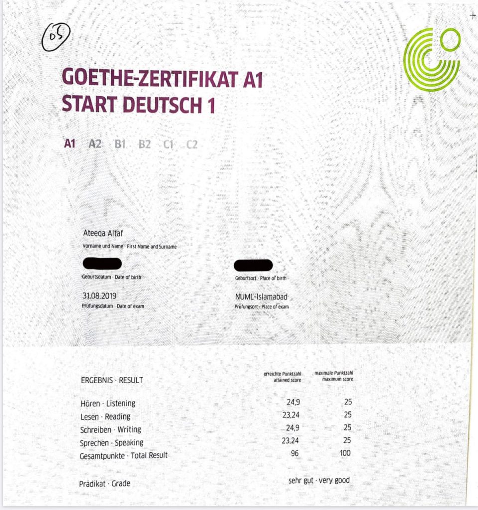 Goethe Certificate